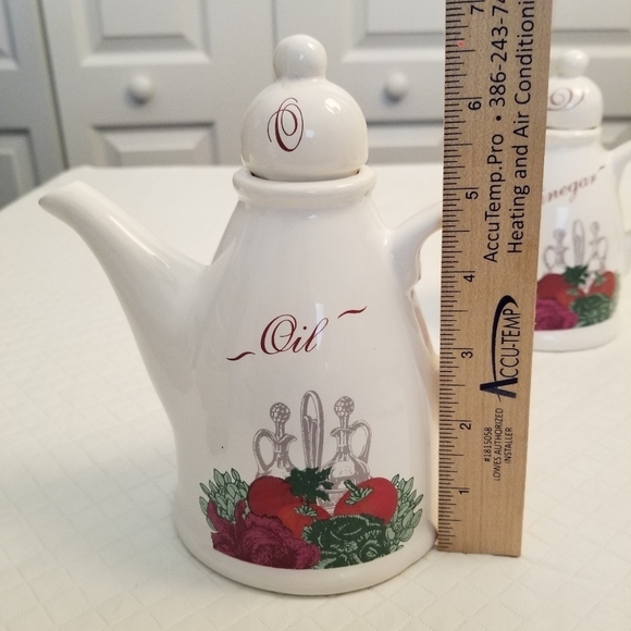Oil & Vinegar Cruet White Cermanic Cert International Corp Made In Portugal VTG - Picture 11 of 12
